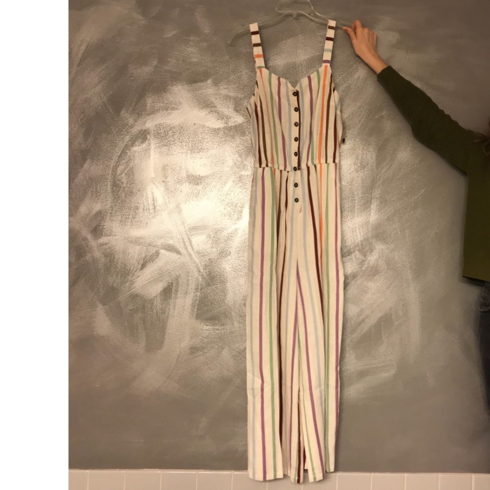 NWT Modcloth Multi Colored Striped Jumpsuit